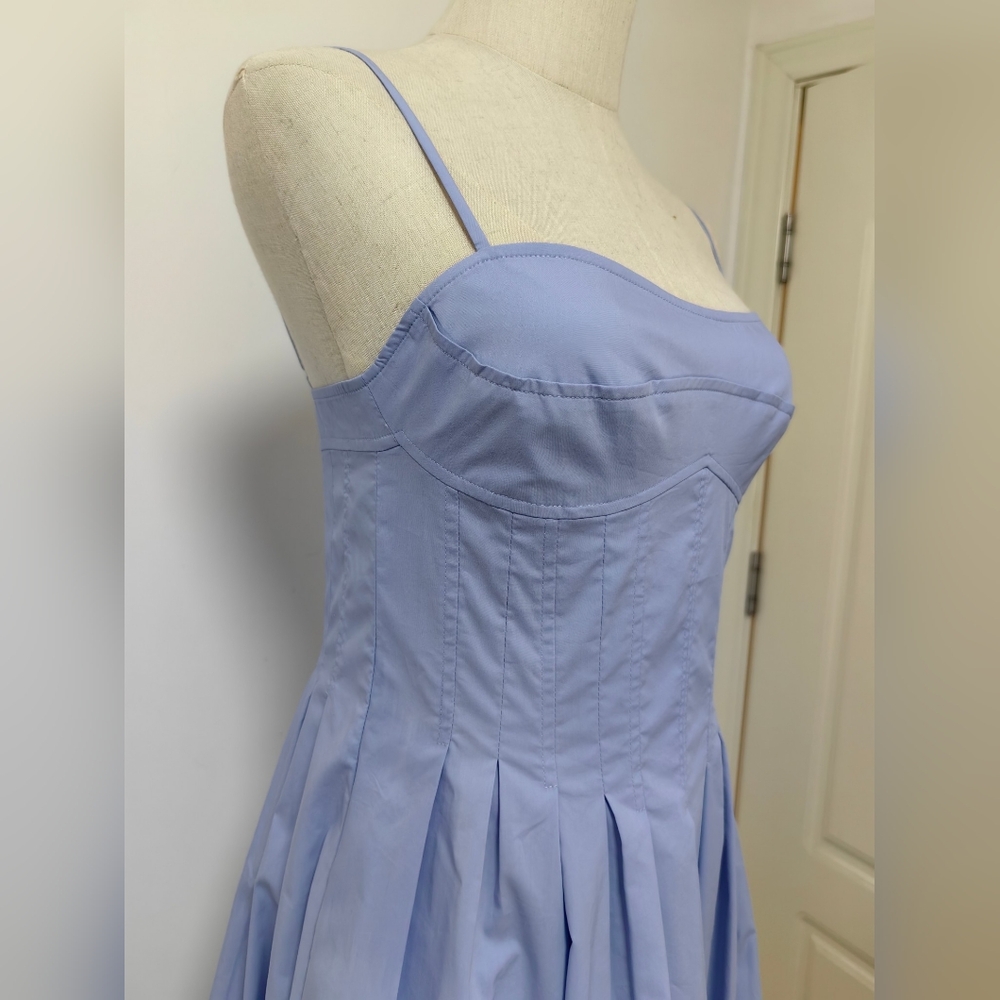 SIMKHAI Kittiya Poplin Fit & Flare Midi Dress - Picture 9 of 14